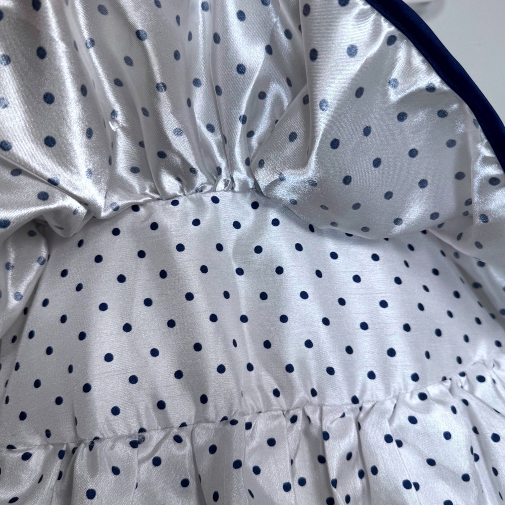 Jona Michelle Toddler Girls White Navy Polka Dot Tiered Fancy Party Dress 4T - Picture 6 of 12
